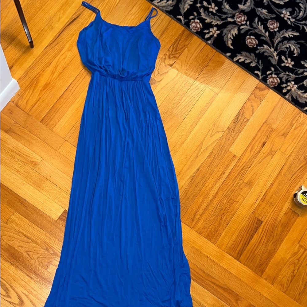 Nordstrom LUSH spaghetti Strap Blue Maxi Dress size Medium